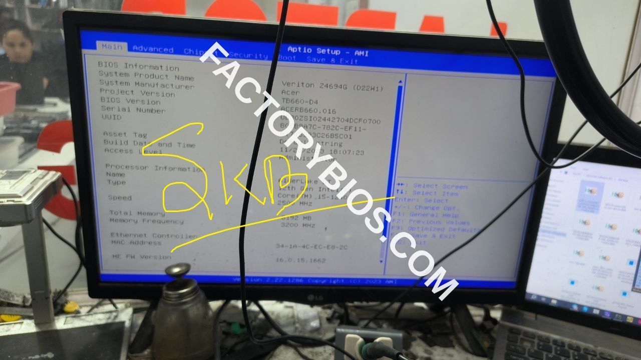 Acer Veriton Z4694G(D22W1)/AI023.8 - ACER ACERB660-016 ACERB660 Veriton Z4694G D22W1 AI023.8 LVDS BIOS LAN DRV 16MB FACTORY BIOS - Image 3