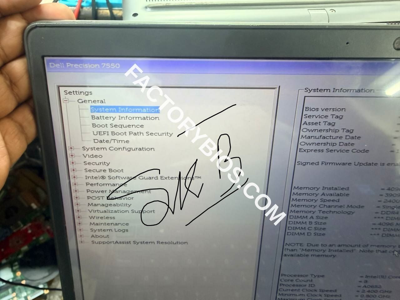 Dell Precision 7550 - Dell Precision 7550 SRH8P COR H FDX50 LA-J171P Rev 1.0 (A00) 2020-03-25 FACTORY BIOS - Image 2