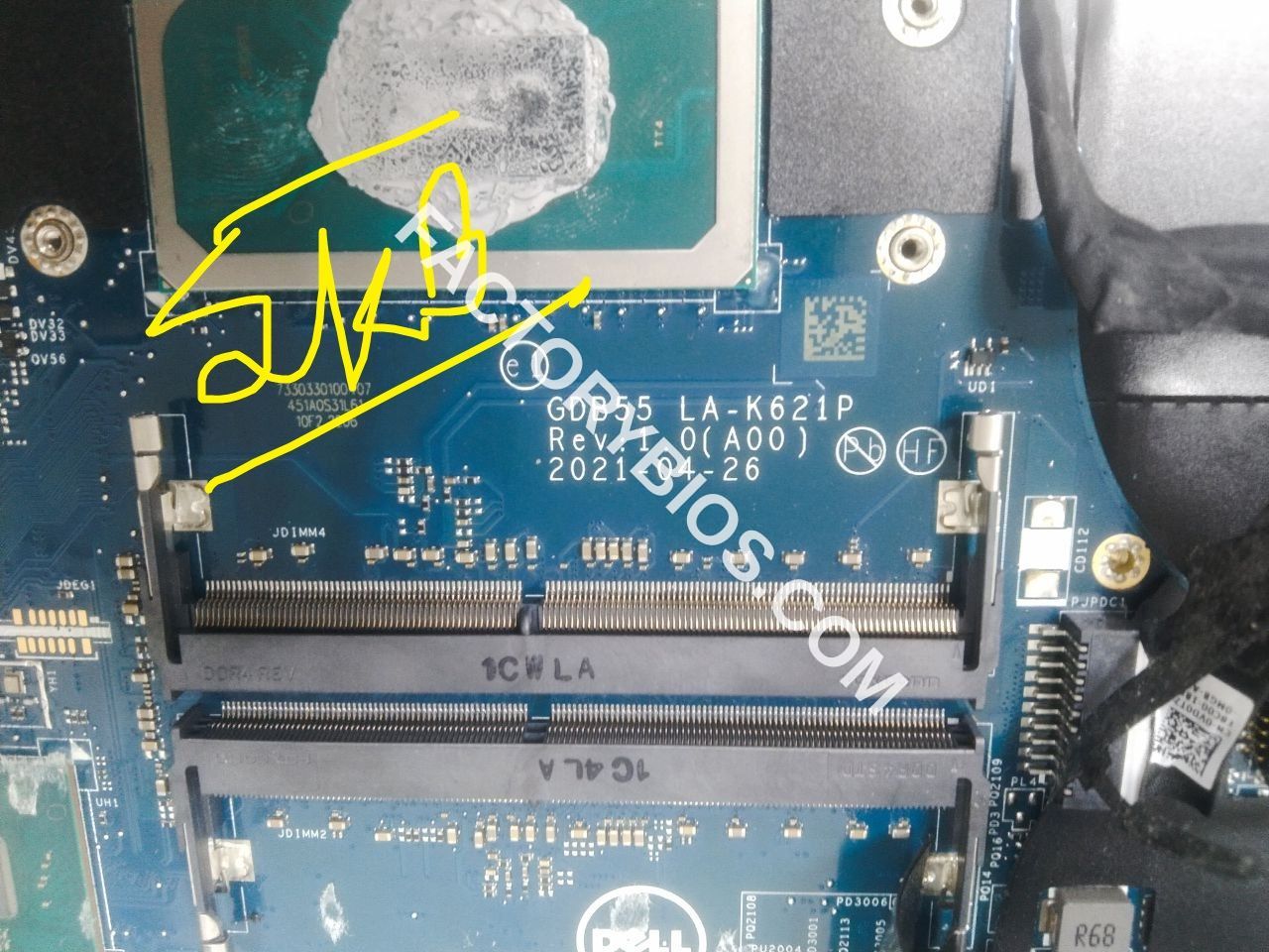 Dell Precision 7560 - Dell Precision 7560 COR H GDB55 LA-K621P Rev 1.0 (A00) 2021-04-26 i7-11850H 25VY3K3 FACTORY BIOS - Image 1