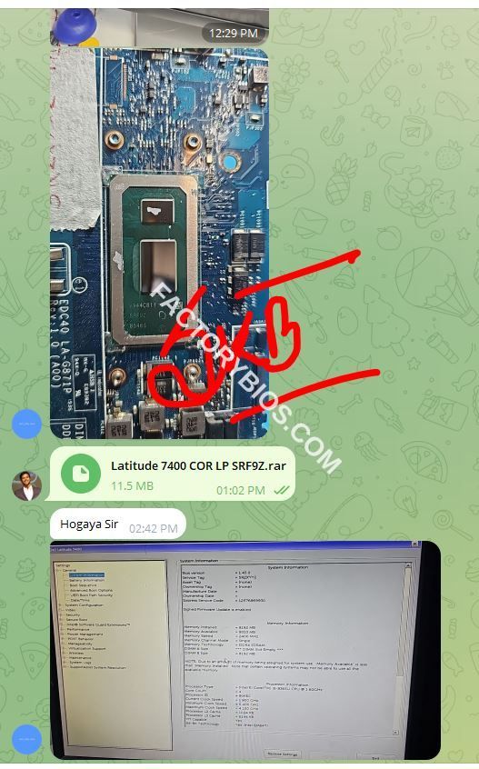 Dell Latitude 7400  - Dell Latitude 7400 COR LP SRF9Z EDC40 LA-G871P Rev 1.0 (A00) 2019-02-22 FACTORY BIOS  - Image 3