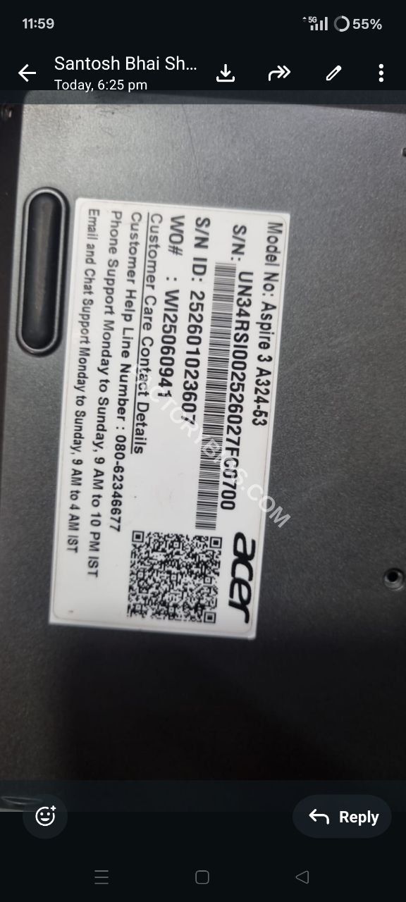 Acer Aspire 3 A324-53 - Aspire 3 A324-53 SU_ DN21C_MB_V20_20230802A  DN21CRV301 FACTORY BIOS  - Image 1