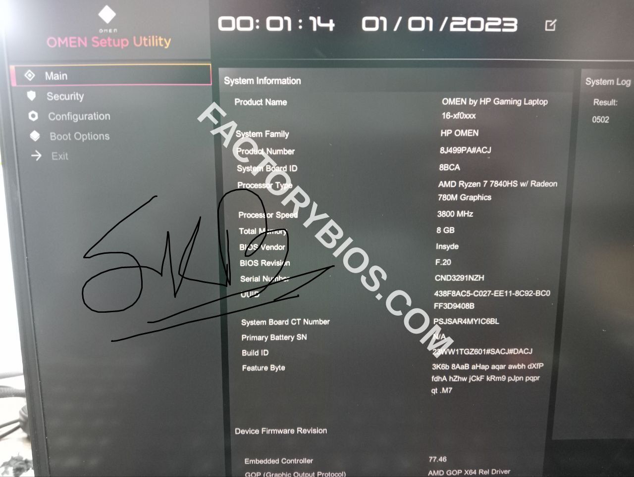HP OMEN by HP Gaming Laptop 16-xf0xxx - OMEN by HP Gaming Laptop 16-xf0xxx JPP65 LA-M784P Rev 2.0 2023-03 AMD 08BCA FACTORY BIOS - Image 2