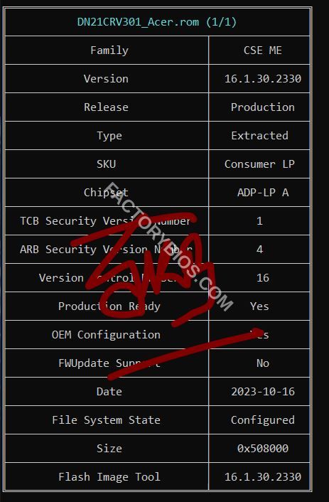 Acer Aspire 3 A324-53 - Aspire 3 A324-53 SU_ DN21C_MB_V20_20230802A  DN21CRV301 FACTORY BIOS  - Image 3