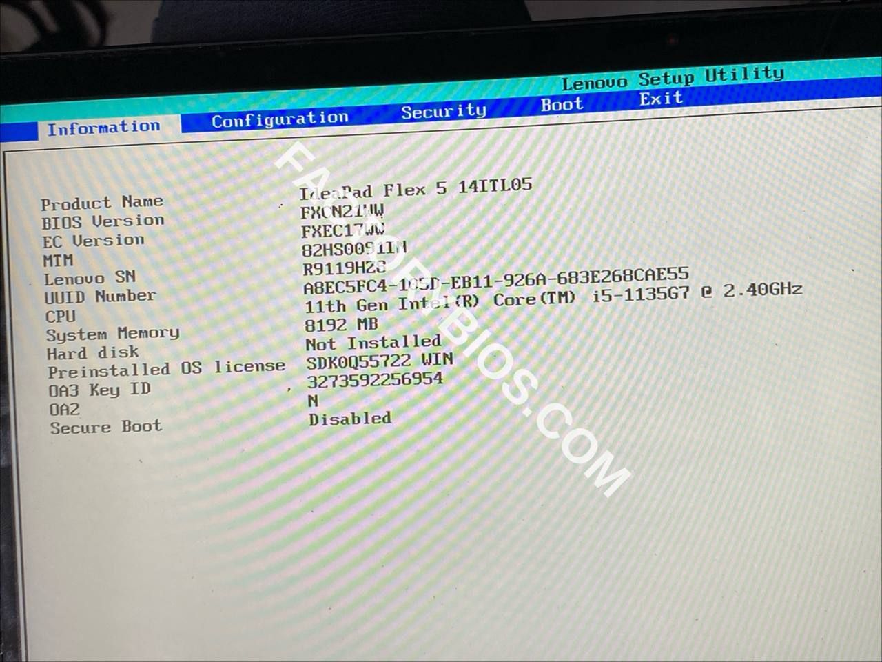 Lenovo Lenovo IdeaPad Flex 5 14ITL05 Type 82HS - Lenovo IdeaPad Flex 5 14ITL05 Type 82HS LC56-14T 203013-1  i5-1135G7 FXCN49WW FACTORY BIOS - Image 2