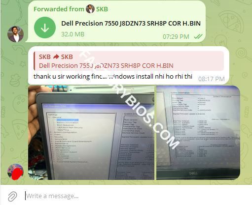 Dell Precision 7550 - Dell Precision 7550 SRH8P COR H FDX50 LA-J171P Rev 1.0 (A00) 2020-03-25 FACTORY BIOS - Image 3