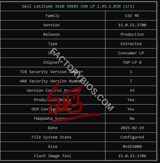 Dell Latitude 3420  - Dell Latitude 3420 CYBORG-L14 MB TGL 203068-1 SRK03 CON LP  PDF BDV FACTORY BIOS - Image 5