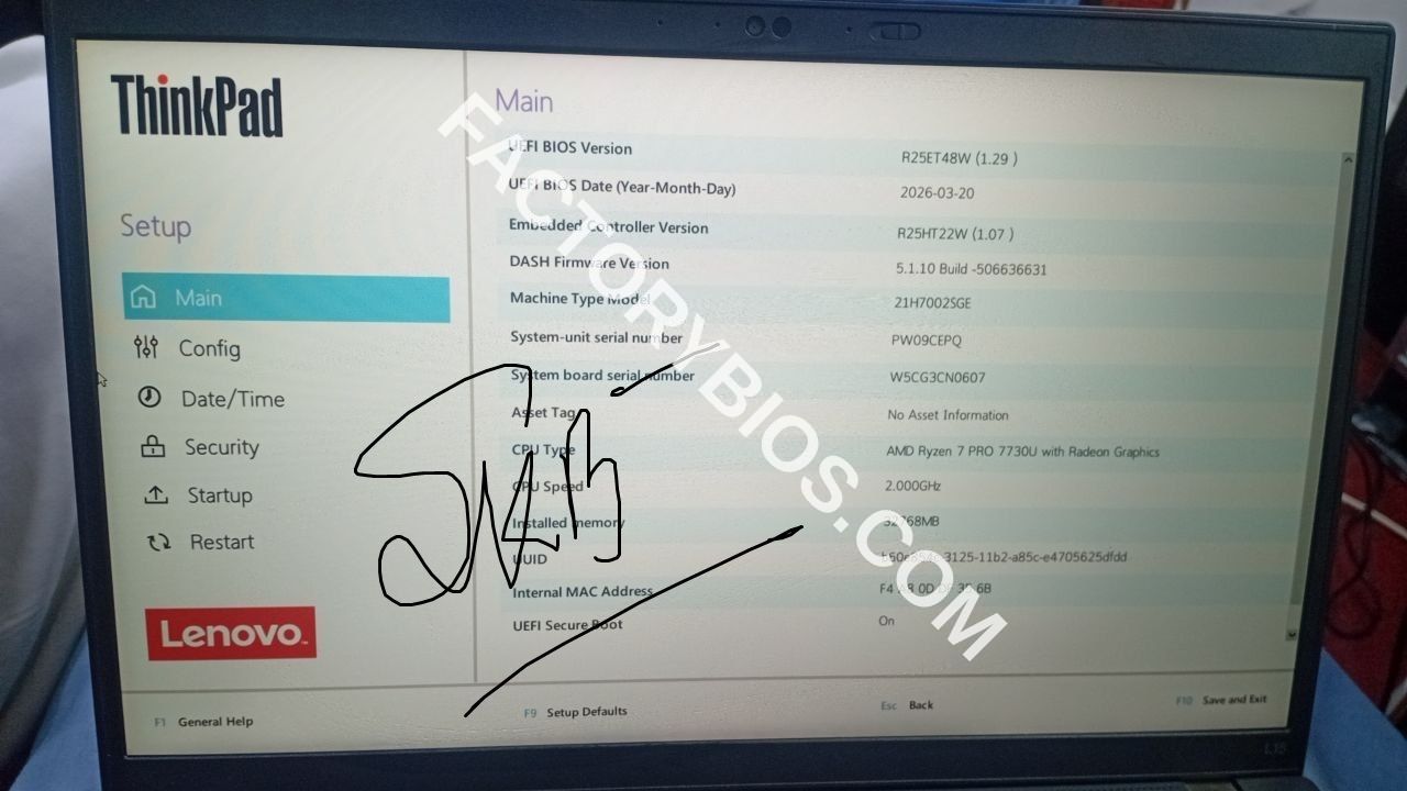 Lenovo LENOVO THINKPAD L14 GEN 4 - Type 21H7 - LENOVO THINKPAD L14 GEN 4 - Type 21H7 AMD RYZEN 7 PRO  LG4 LT5 2 AMD 8L GEN4 PCB SVT2 223024-2 FACTORY BIOS - Image 2