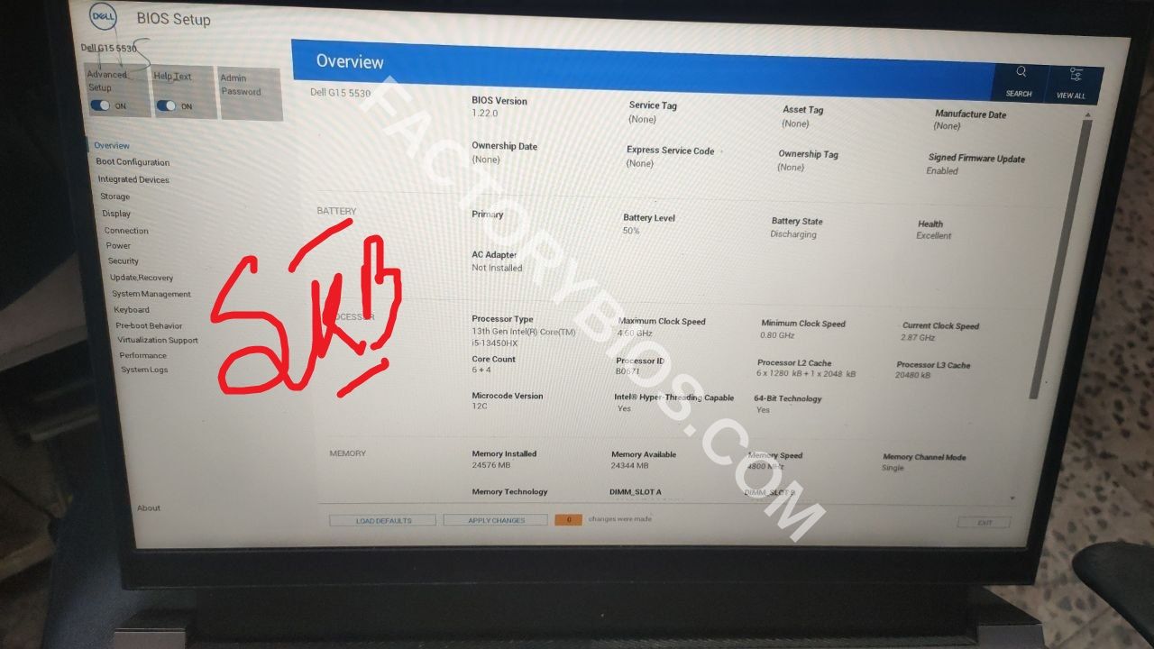 Dell Dell G15 5530 RPL CON H - Dell G15 5530 SRMEE CON H IDQ50 LA-M531P Rev 1.0 (A00) 2023-02-22 i5-13450HX G4VOP04 FACTORY BIOS  - Image 7
