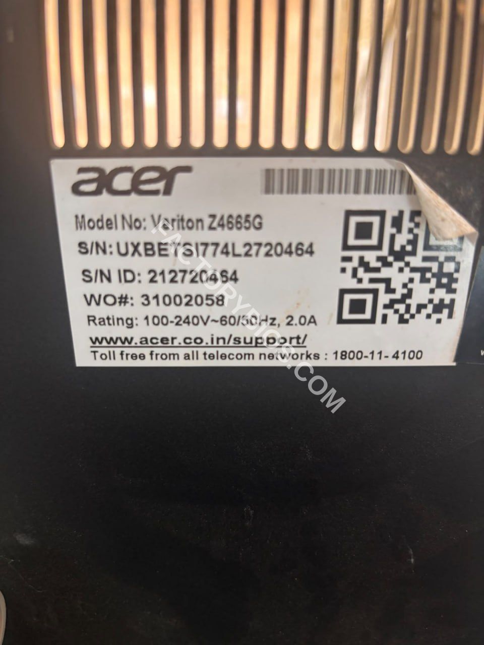 Acer Veriton Z4665G - Acer Veriton Z4665G ACERB460 Weibu B460 AIO DESKTOP FACTORY BIOS - Image 1