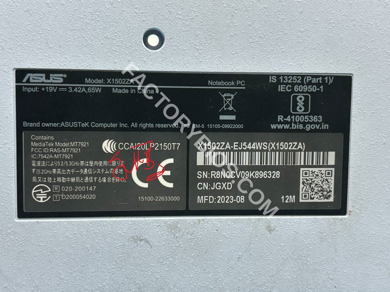 Asus X1502ZA  - Asus X1502ZA  X1403ZA REV 2.2 CPU i5-12500H  FACTORY BIOS  - Image 2