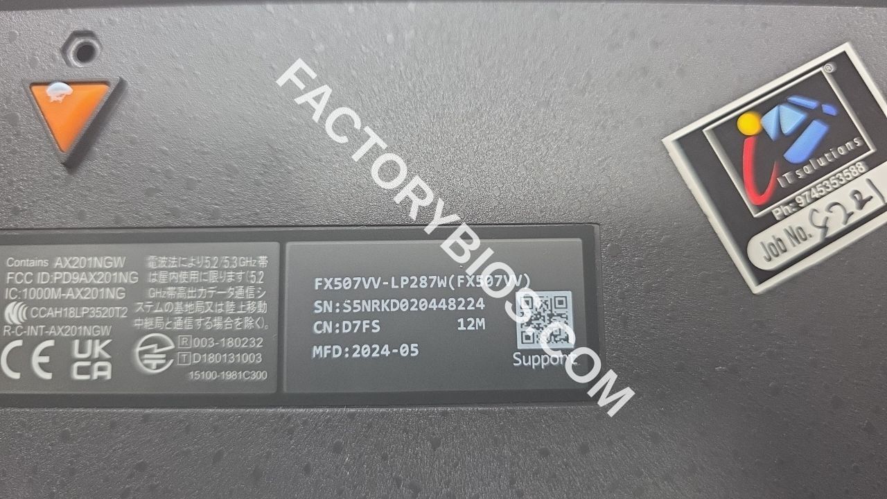 Asus ASUS FX507VV - ASUS FX507VV FX507-MP-VGT 6050A3437302-MB-A01 SRMJ0 FACTORY BIOS  - Image 3