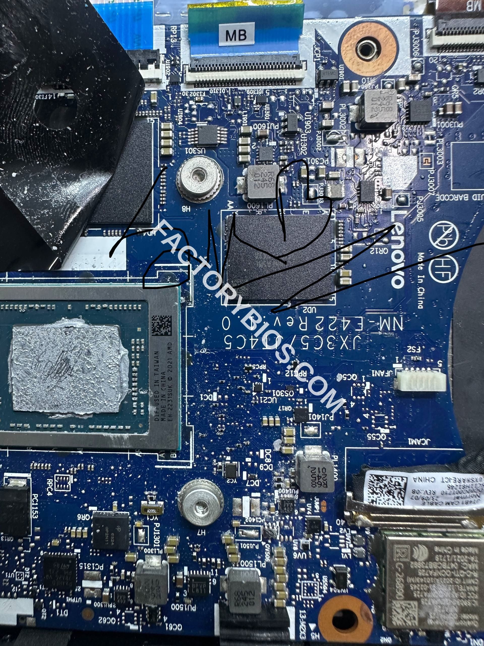 Lenovo ThinkPad T14s Gen 3 - Type 21CR - ThinkPad T14s Gen 3 - Type 21CR JX3C5 JT4C5 NM-E422 Rev 1.0 AMD Ryzen 7 PRO 6850U R22ET81W R22ET EC FACTORY BIOS - Image 1