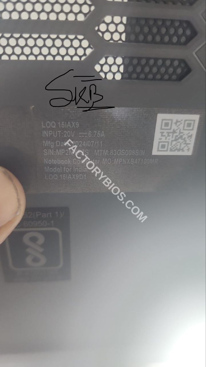 MODEL TYPE STICKER